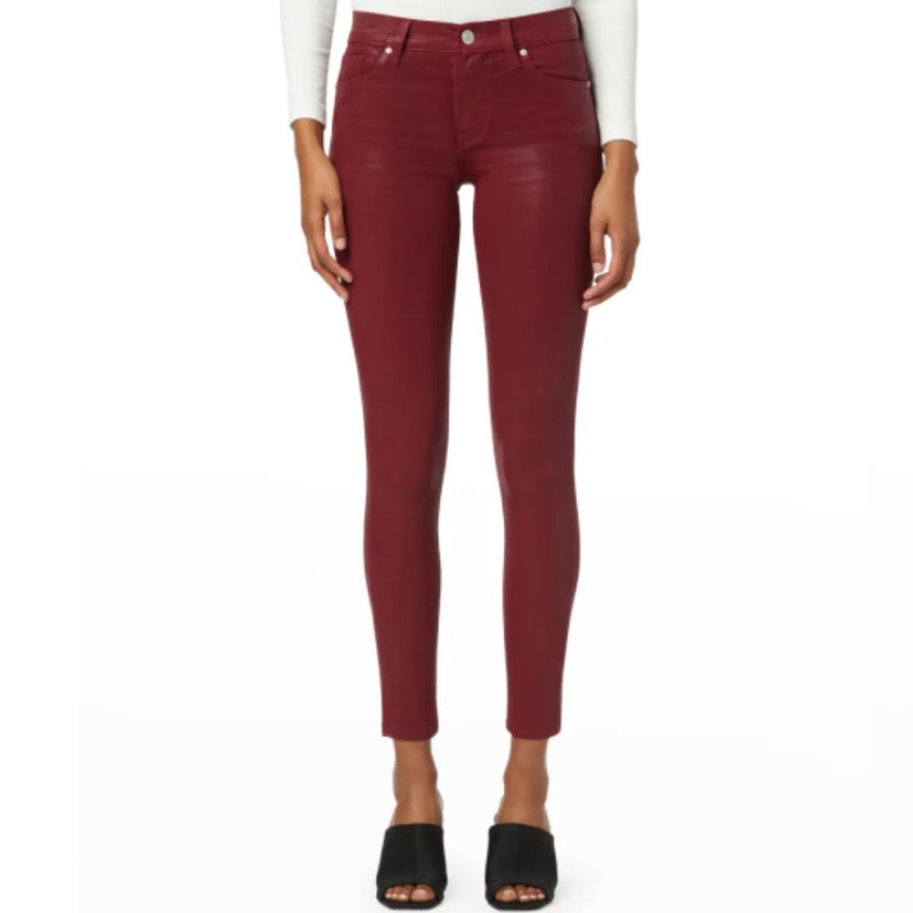 Hudson Nico Coated mid-rise super skinny jeans
